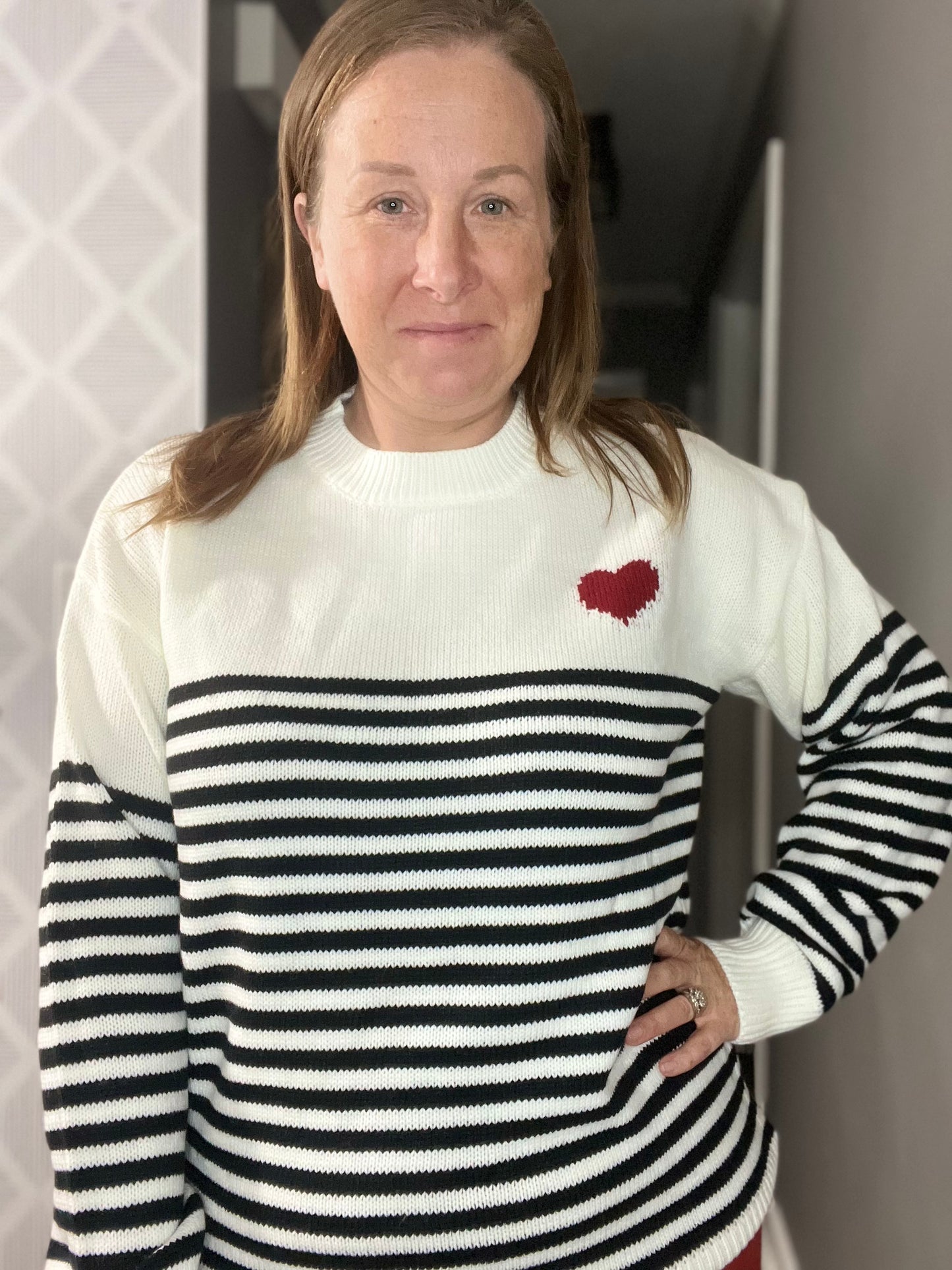 Stripes and Love Knit Sweater