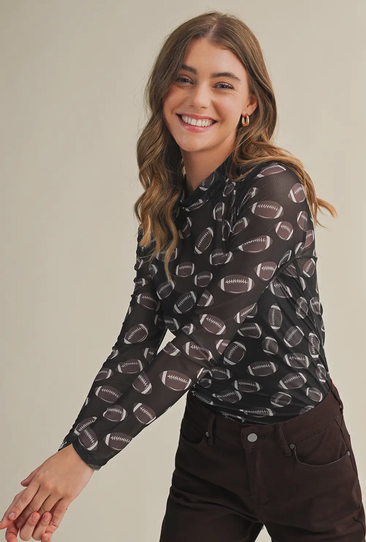 Mesh Football Long-sleeve Top