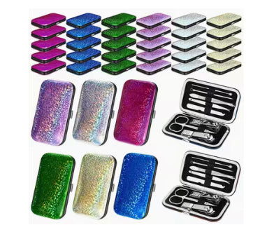 Metallic Manicure Set Travel Case