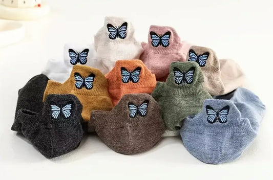 Butterfly No-Show Sock