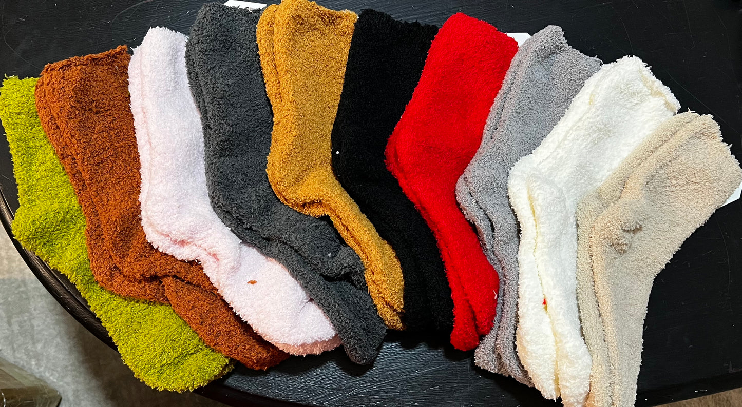 Solid Fuzzy Socks final sale