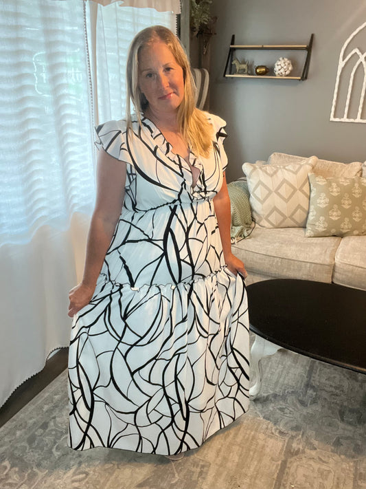 Lacie White Stained Glass Maxi