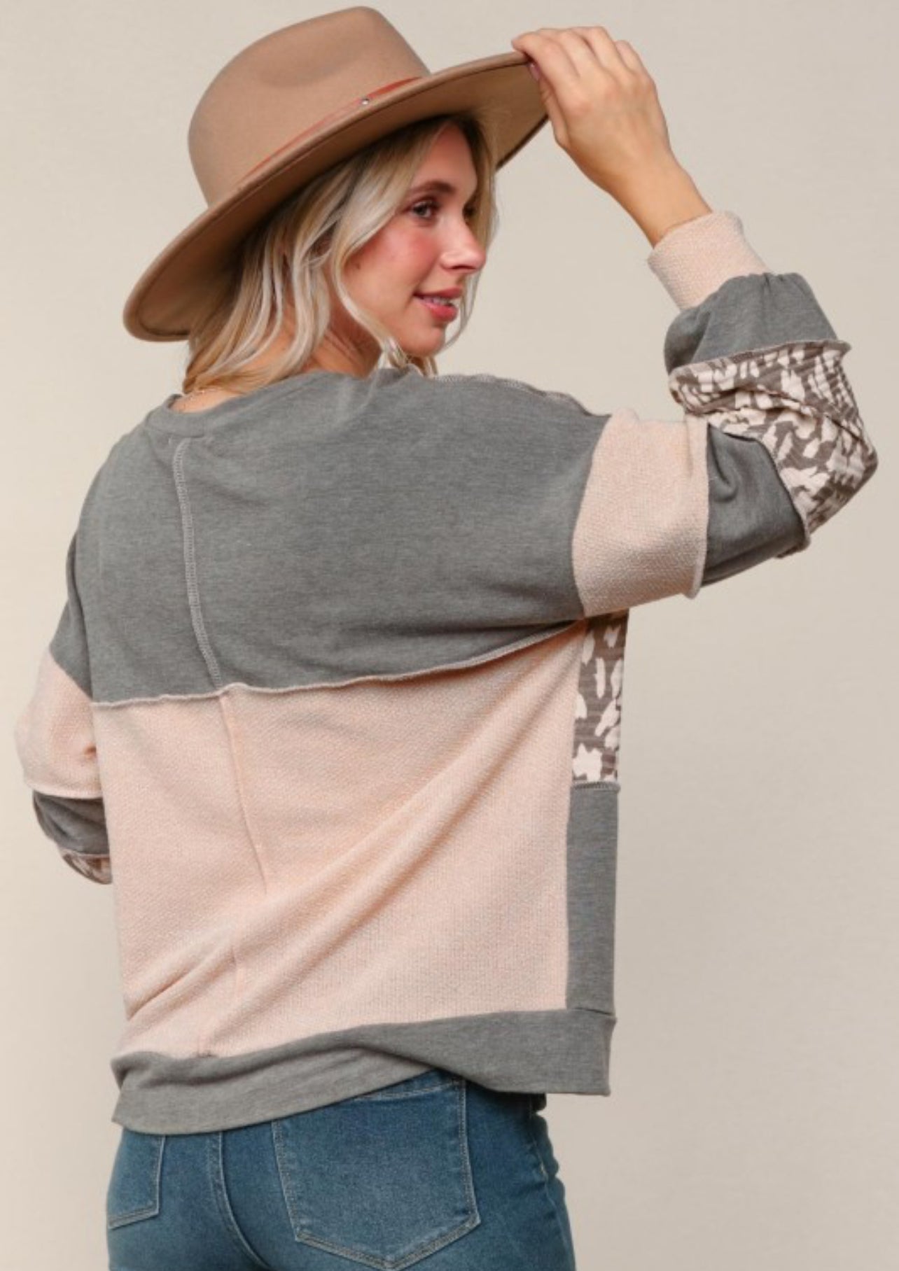 French Terry Loose Fit Pullover Top