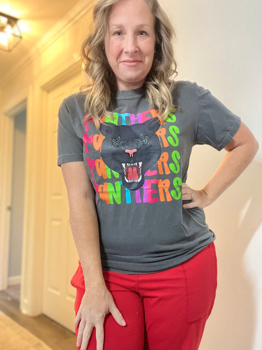Rainbow Panthers Mascot Tee