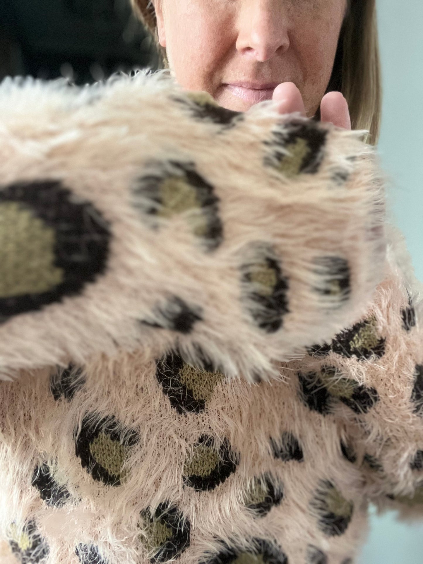 Eyelash Texture Leopard Sweater