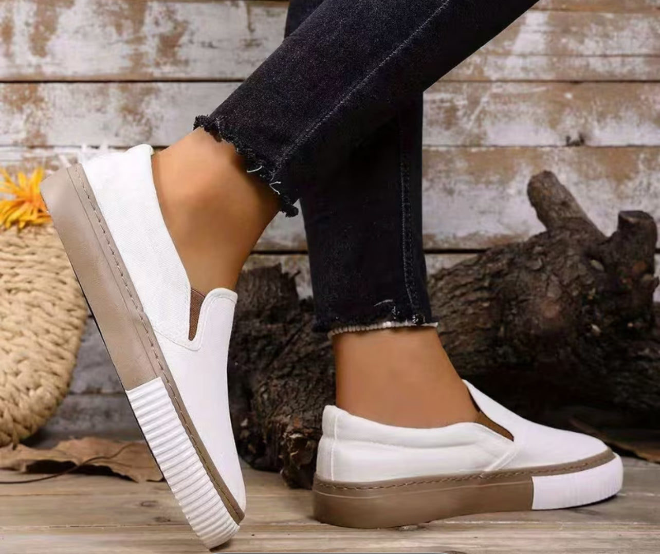Just Side Right In Two Tone Sneakers