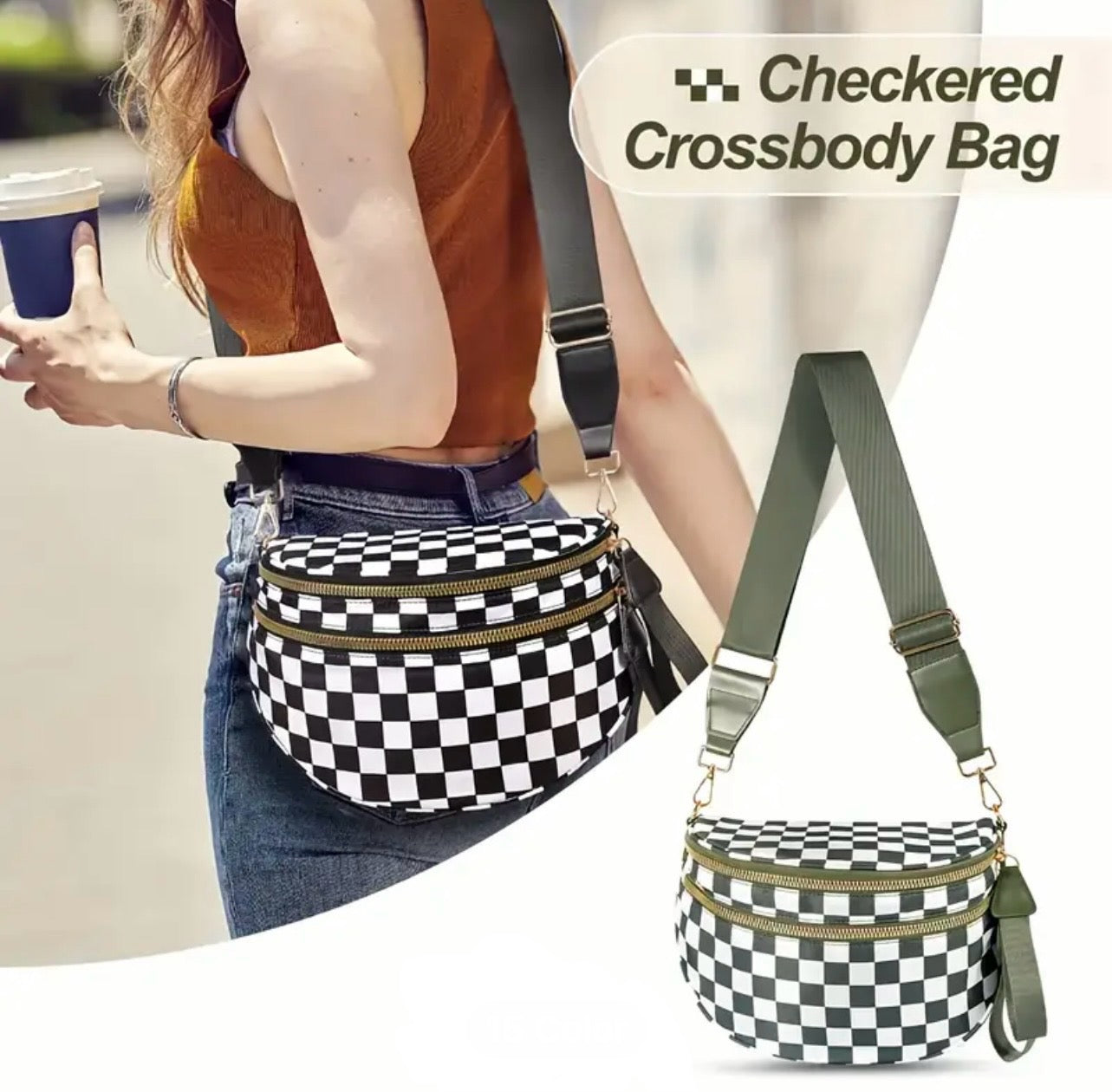Checkered Large Bum Bag