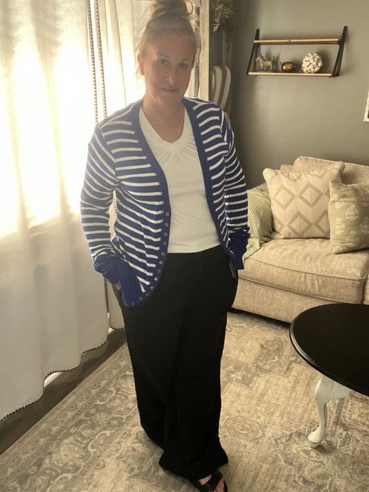 Candy Plus Striped Snap Cardigan