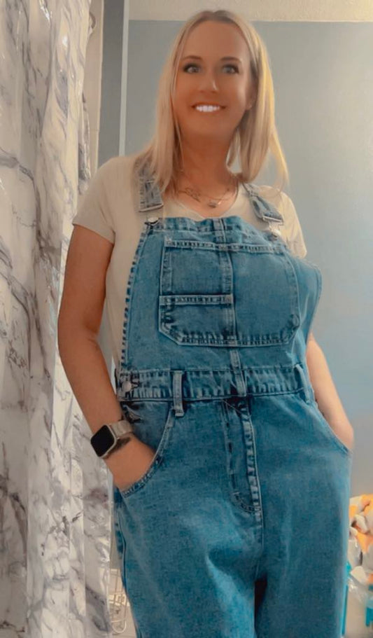 Polly Denim Bib Straight Leg Overall