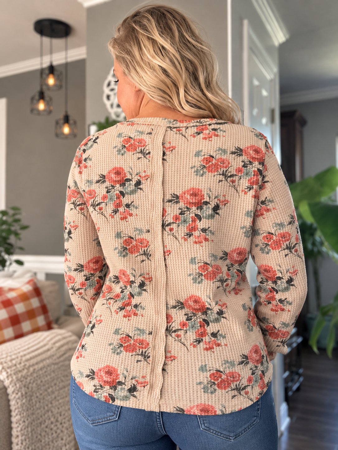 Autumn in Bloom Waffle Knit Top