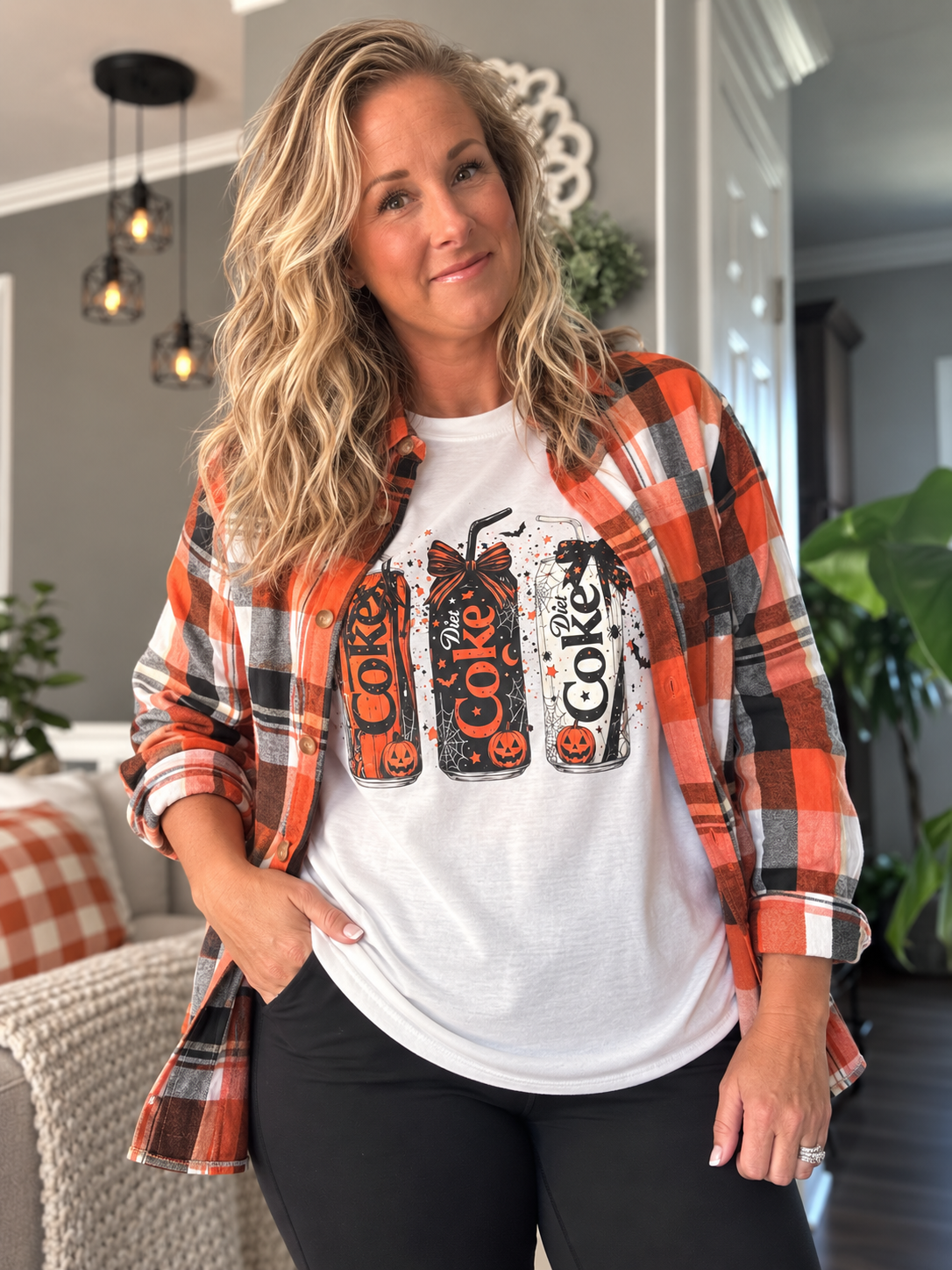 Pumpkin Patch Plaid Button Up