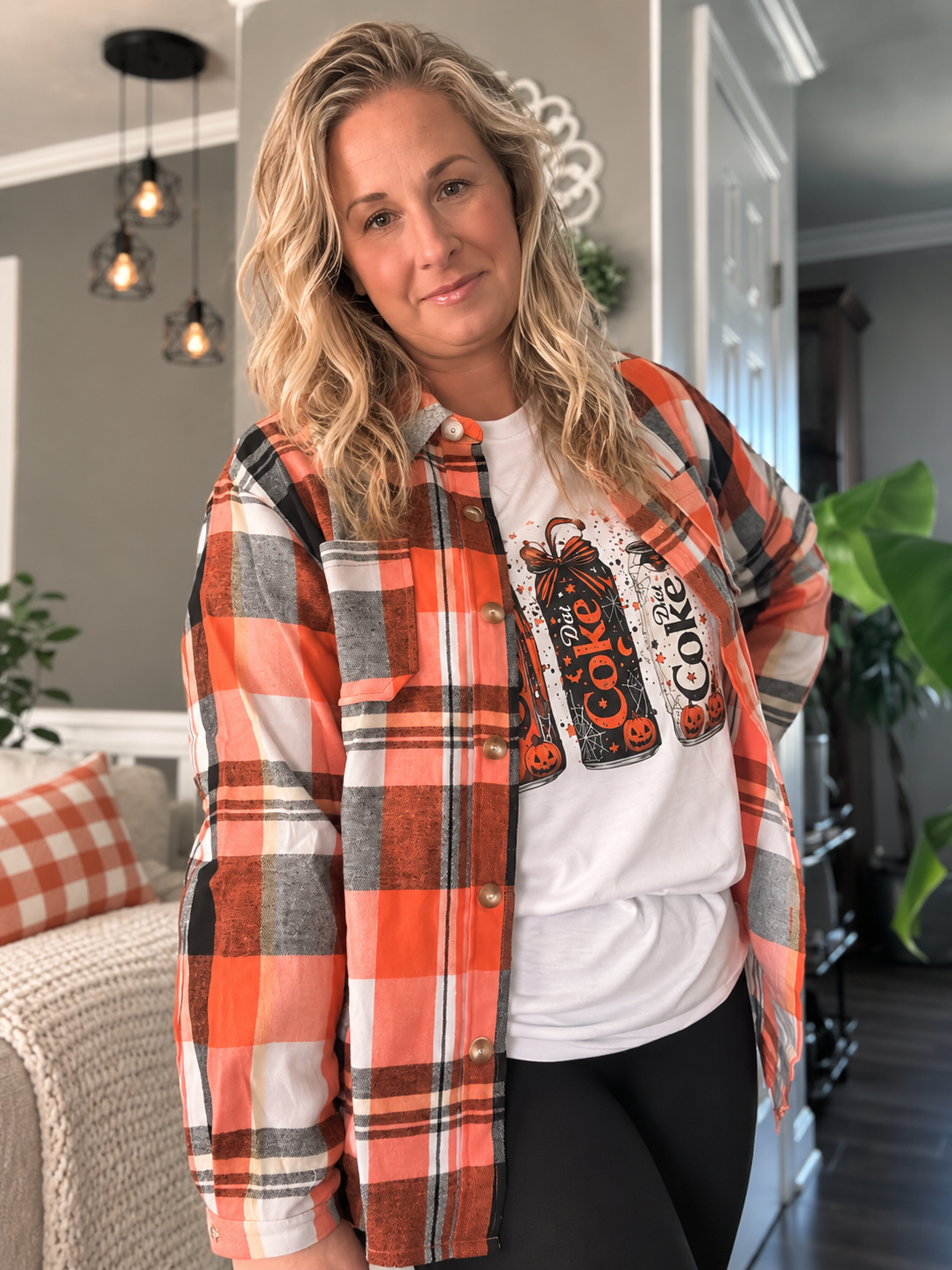 Pumpkin Patch Plaid Button Up