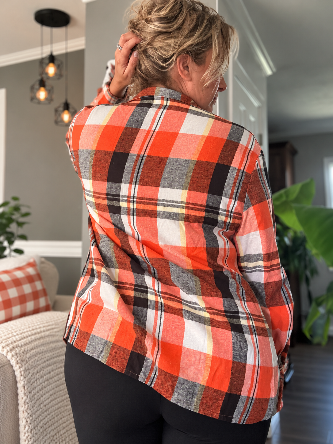 Pumpkin Patch Plaid Button Up