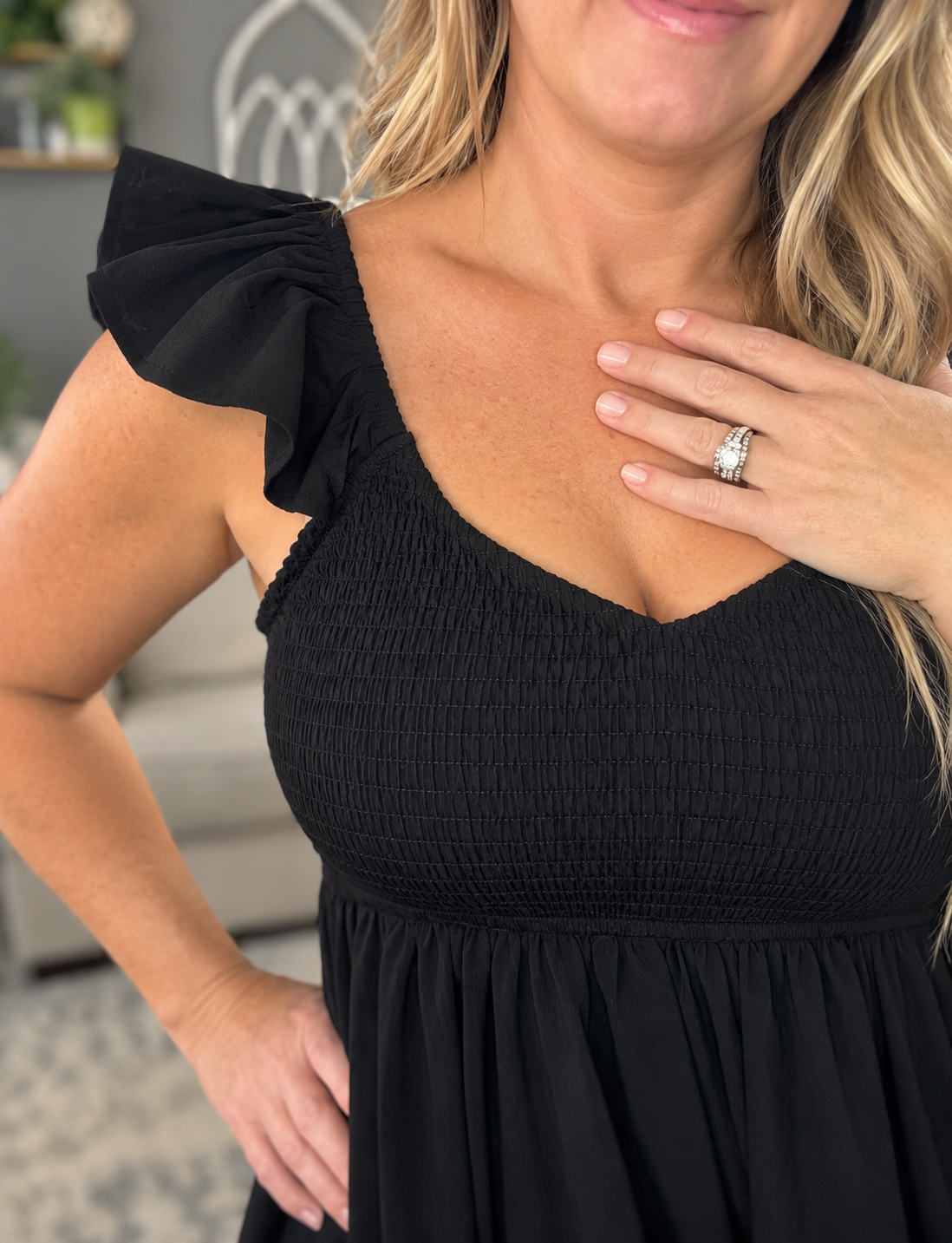 Allison Flutter Sleeve Smocked Maxi Dress