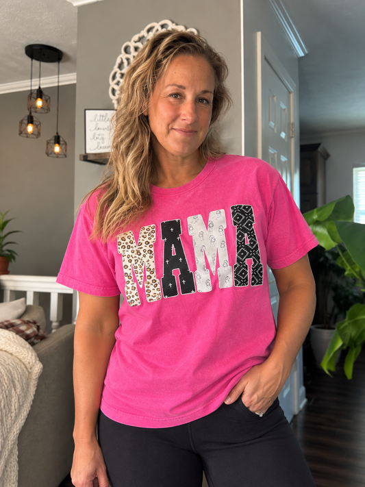 Boho Enlarged MAMA Mineral Wash Tee