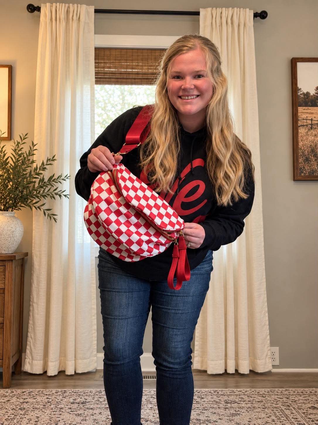 Carry Everything Large Checker Bum Bag 💚Mega Seller💚