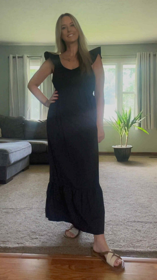 Allison Flutter Sleeve Smocked Maxi Dress