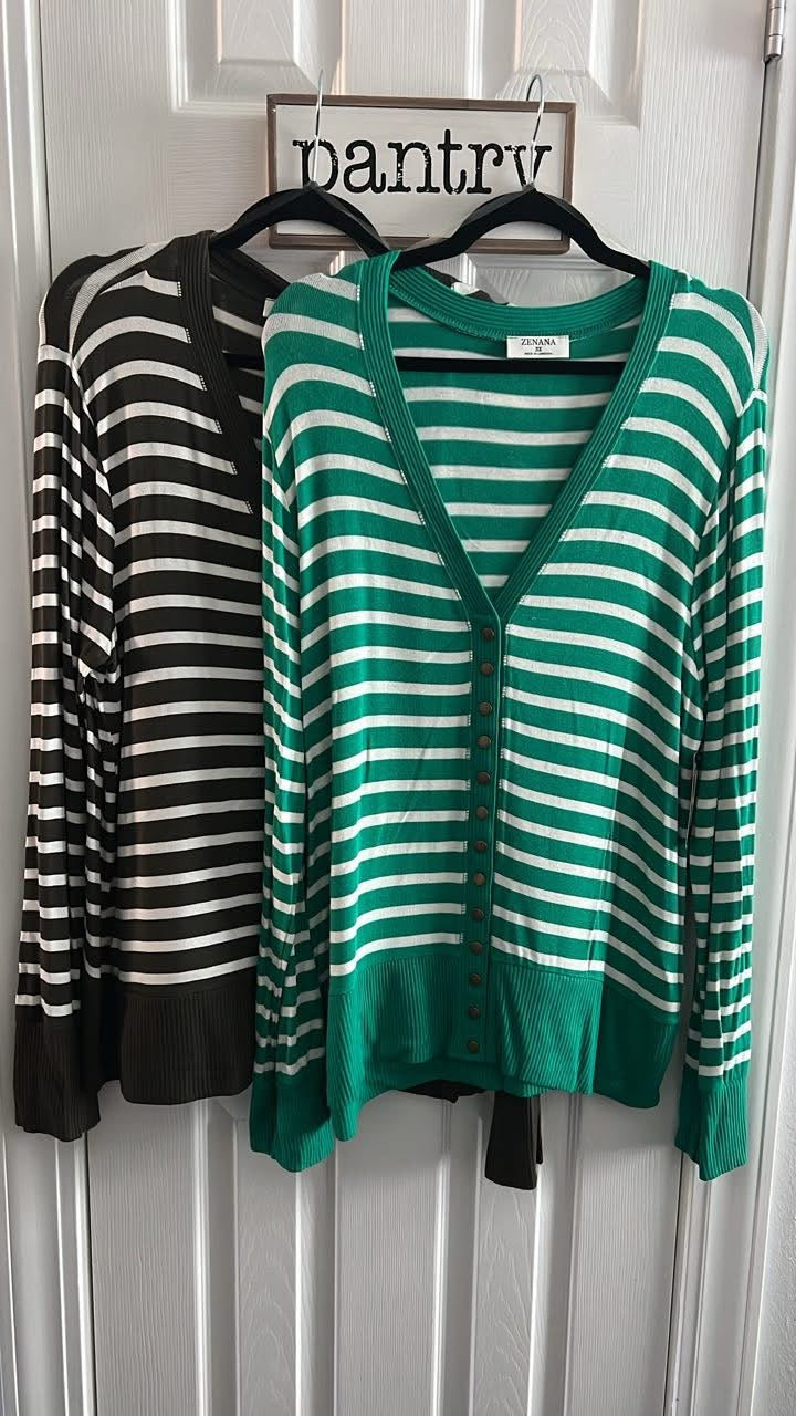 Candy Plus Striped Snap Cardigan