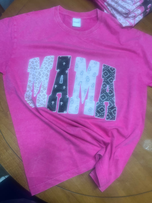 Boho Enlarged MAMA Mineral Wash Tee