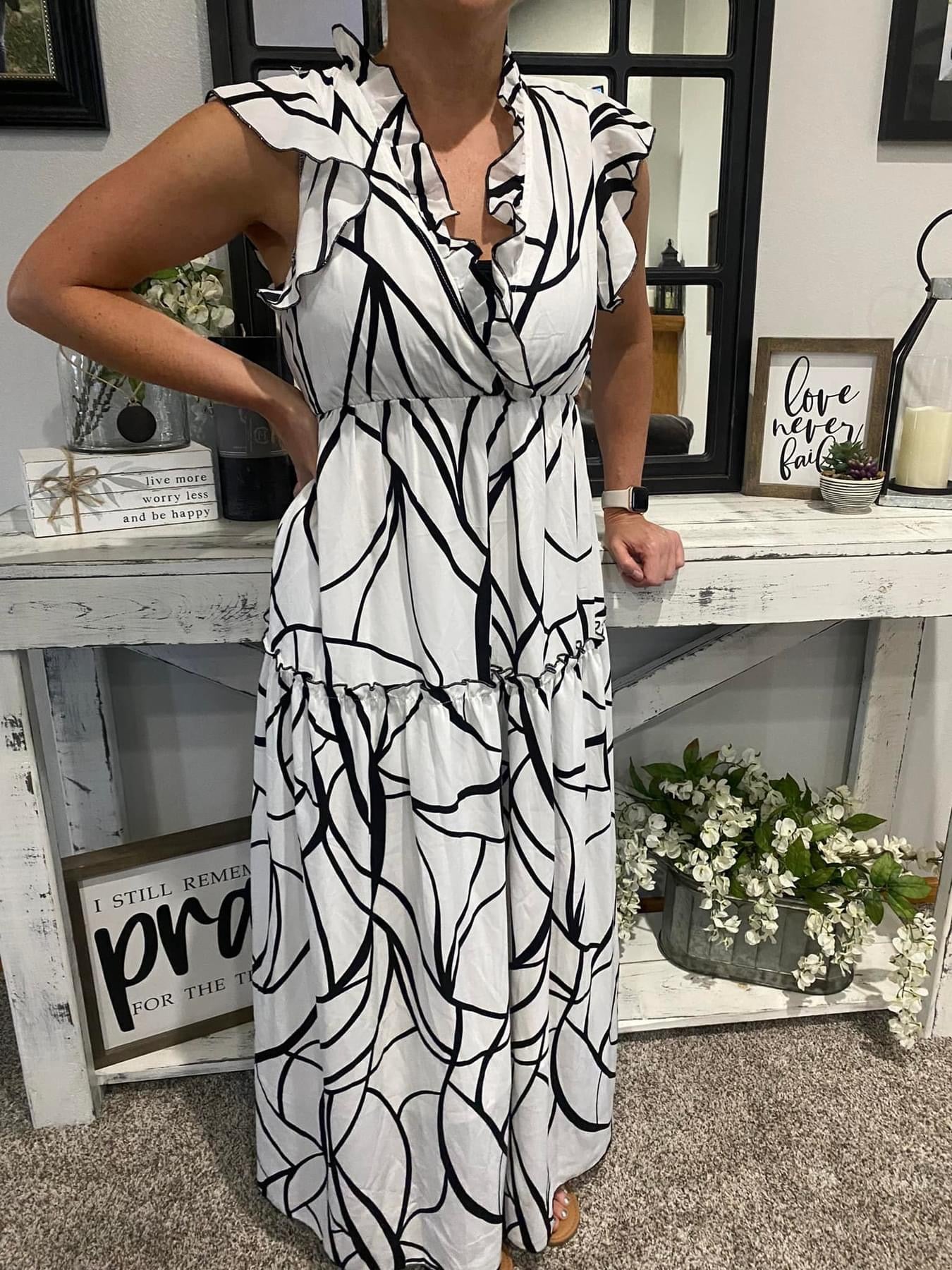 Lacie White Stained Glass Maxi