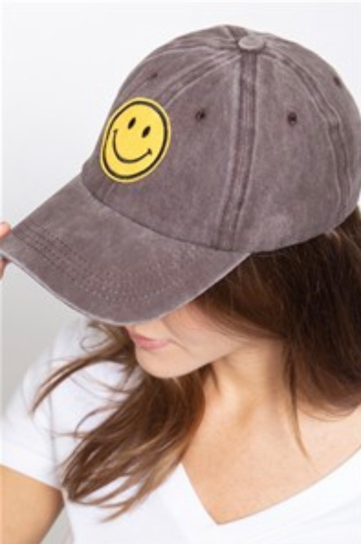 Acid Washed Smiley Ball Cap FINAL SALE